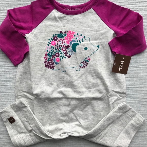 NWT 0-3m TEA COLLECTION Baby Romper Hedgehog. - Picture 2 of 6
